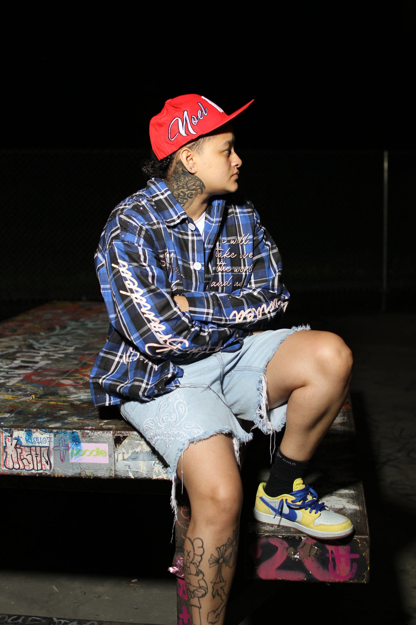 Noel Flannel T-Shirts Blue