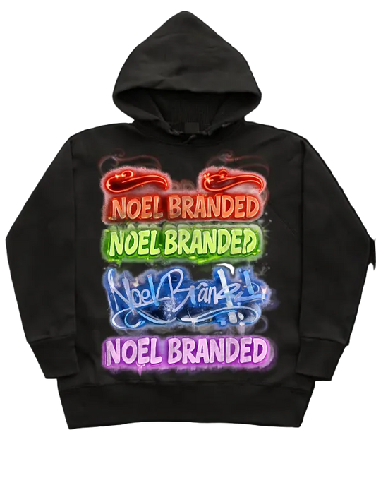 Graffiti Multi Logo Noel Hoodie Black